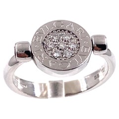Bvlgari White Gold Pave Diamond and Black Onyx Flip in 18kt Engagement Ring