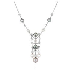 Bvlgari White Gold Pearl & Diamond Lucea Necklace