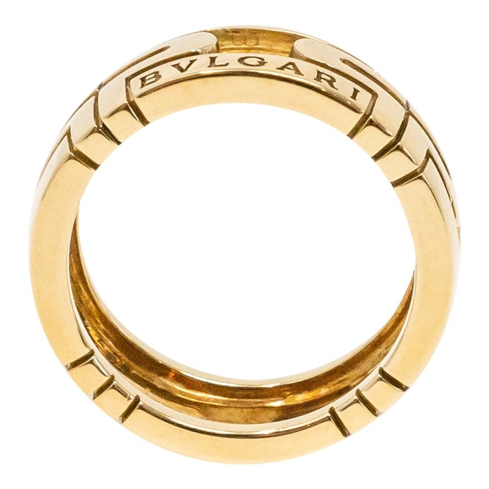 BVLGARI White Gold Ring Size 6; 8 total grams in 18k gold; -total grams in diamonds
