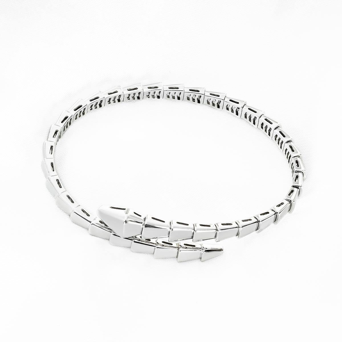Women's or Men's Bvlgari White Gold Serpenti Viper Bracelet 359405
