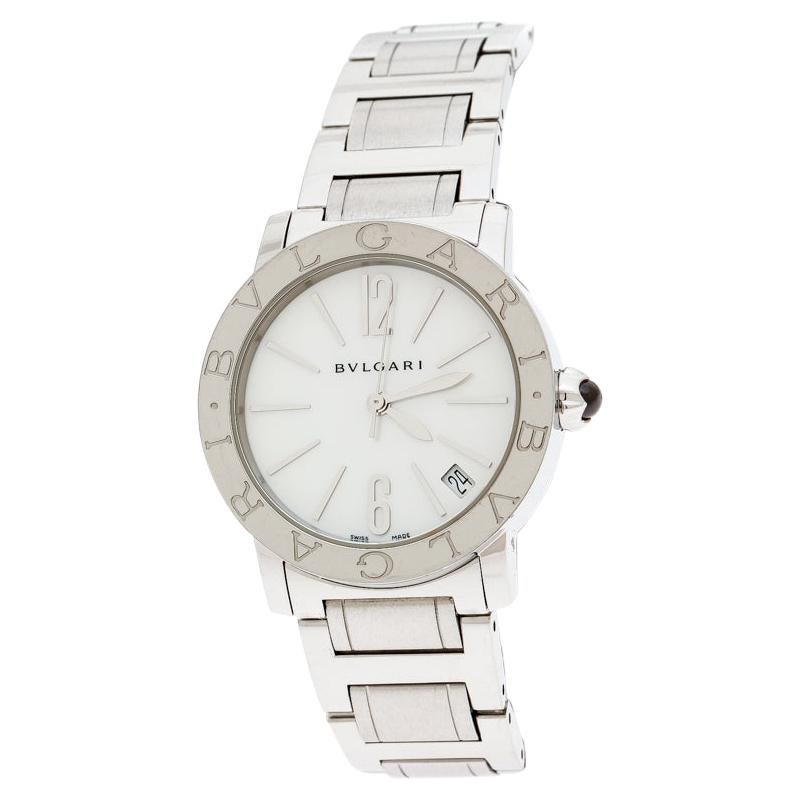 Bvlgari White Mother of Pearl BBL33S Automatic Women's Wristwatch 33 mm ...