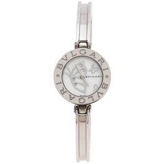 Bvlgari White Mother of Pearl Butterfly B.Zero1 Women's Wristwatch 22 mm