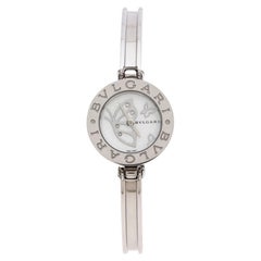 Bvlgari White Mother of Pearl Butterfly Diamonds B.Zero1 Womens Wristwatch 22 mm