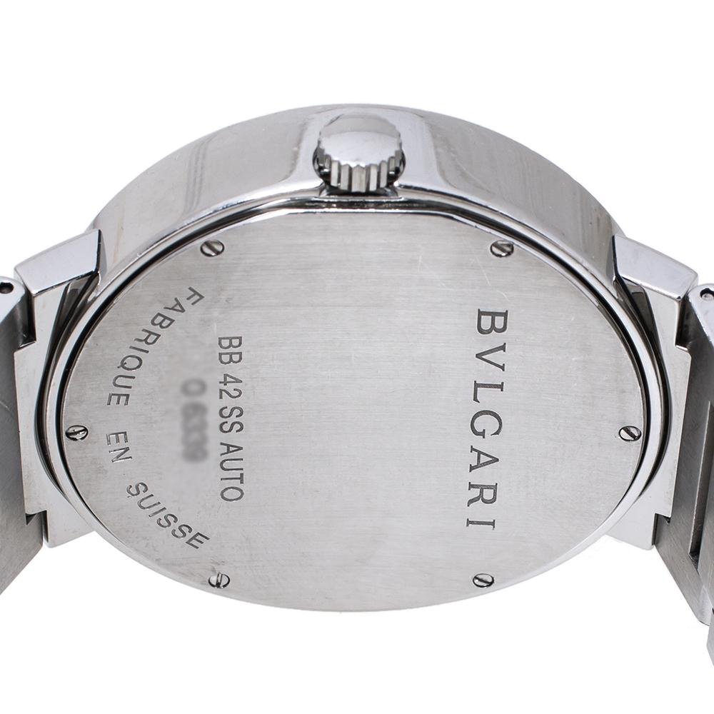 Bvlgari White Stainless Steel Bvlgari BB42WSSD 101381 Men's Wristwatch 42 mm 1