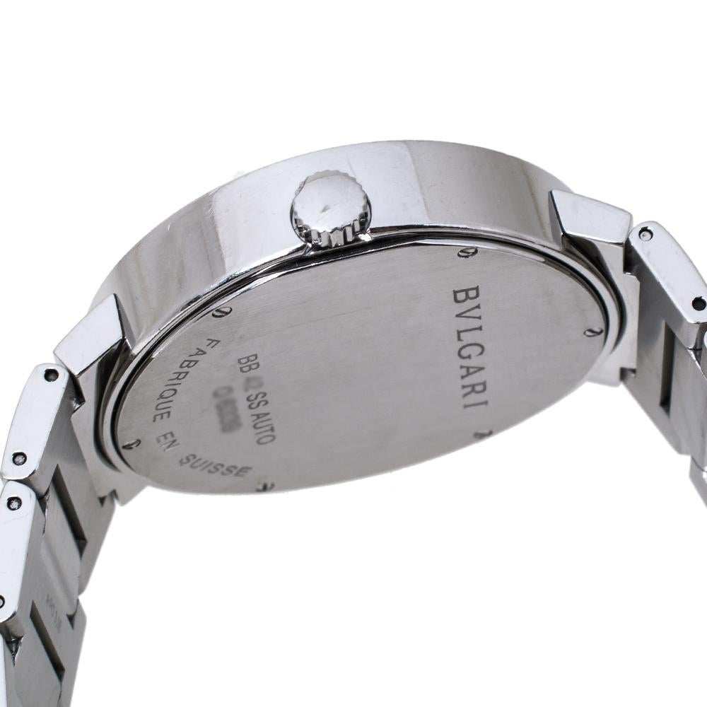 Bvlgari White Stainless Steel Bvlgari BB42WSSD 101381 Men's Wristwatch 42 mm 2