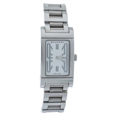 Bvlgari White Stainless Steel Rettangalo RT 39 S Women's Wristwatch 21MM