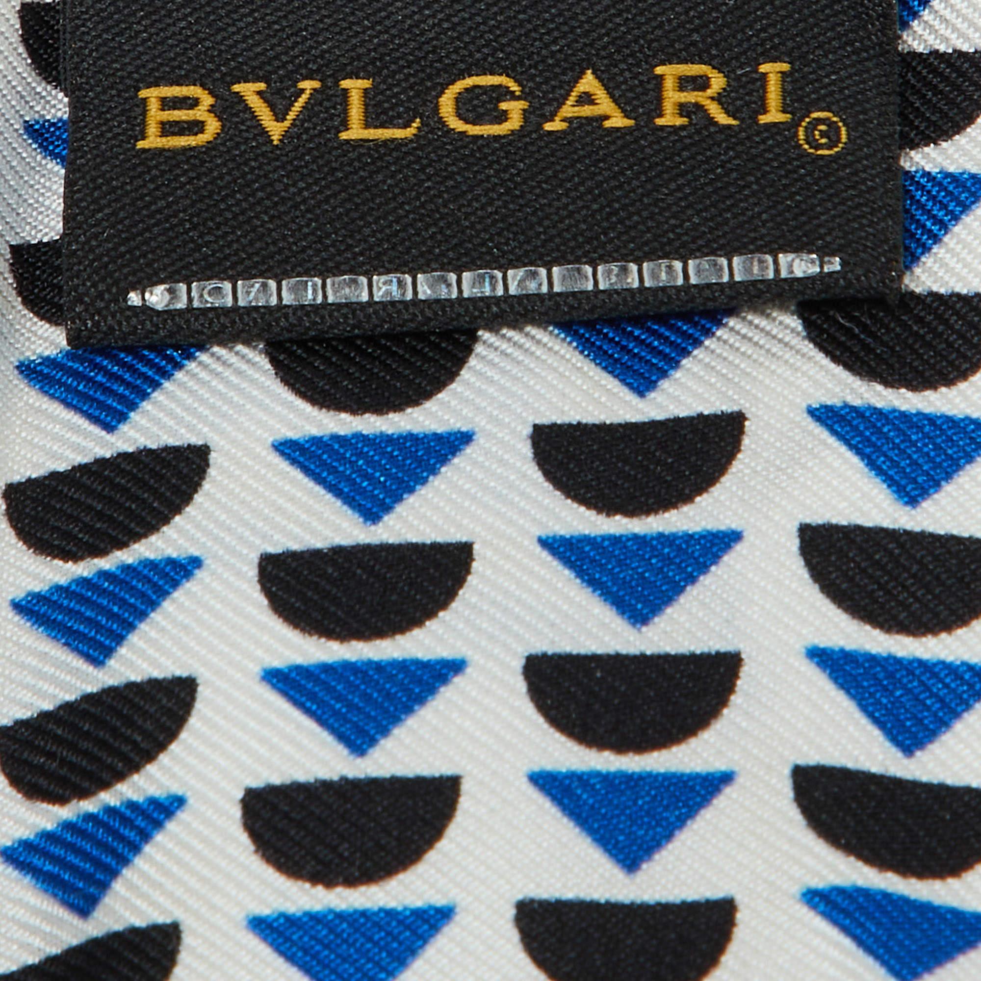 Women's Bvlgari White Star Print Silk Mini Shelley Scarf