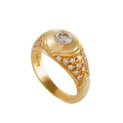 Bvlgari Women’s 18 Karat Yellow Gold Diamond Pave Ring