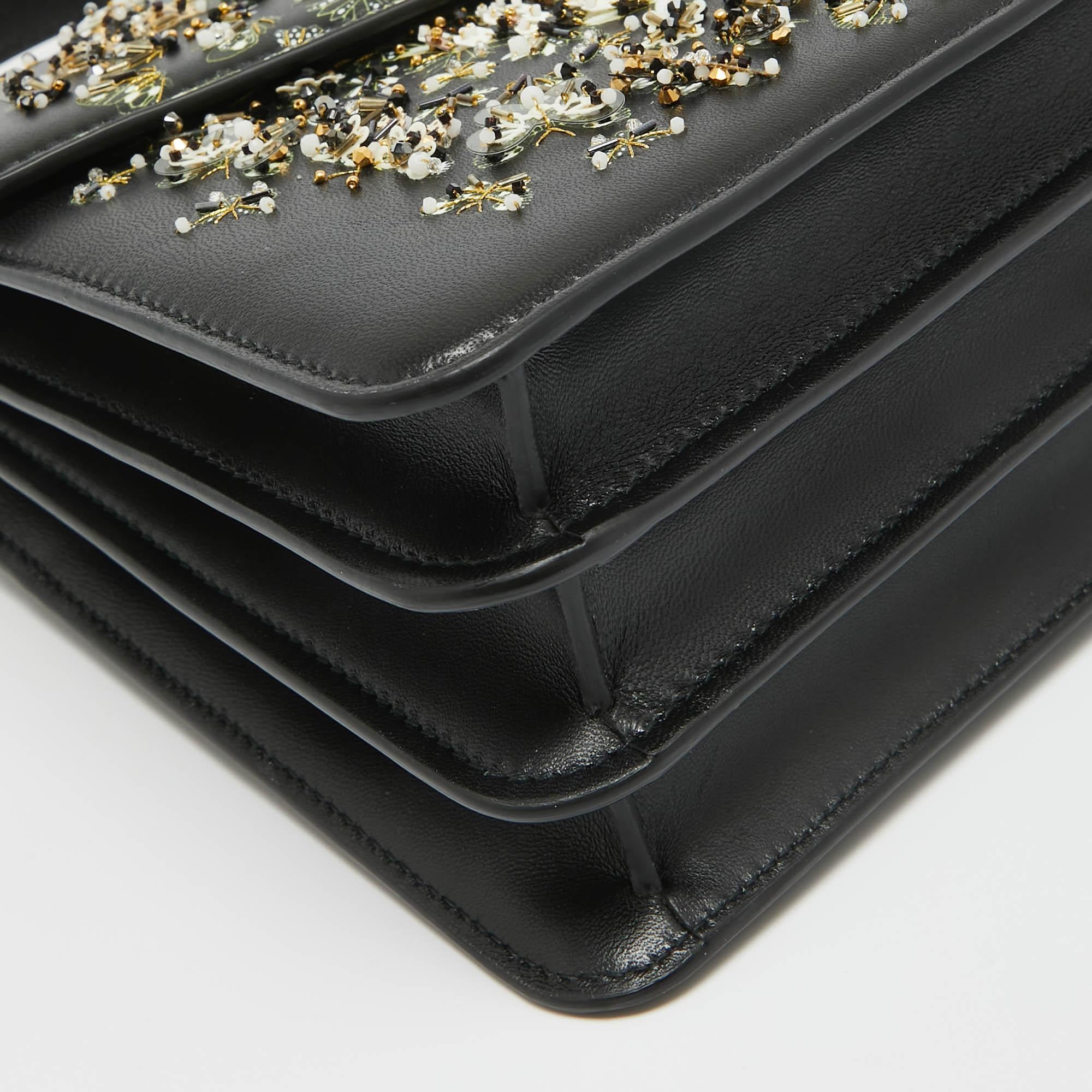 Bvlgari x Mary Katrantzou Black Leather Bejewelled Top Handle Bag For Sale 2