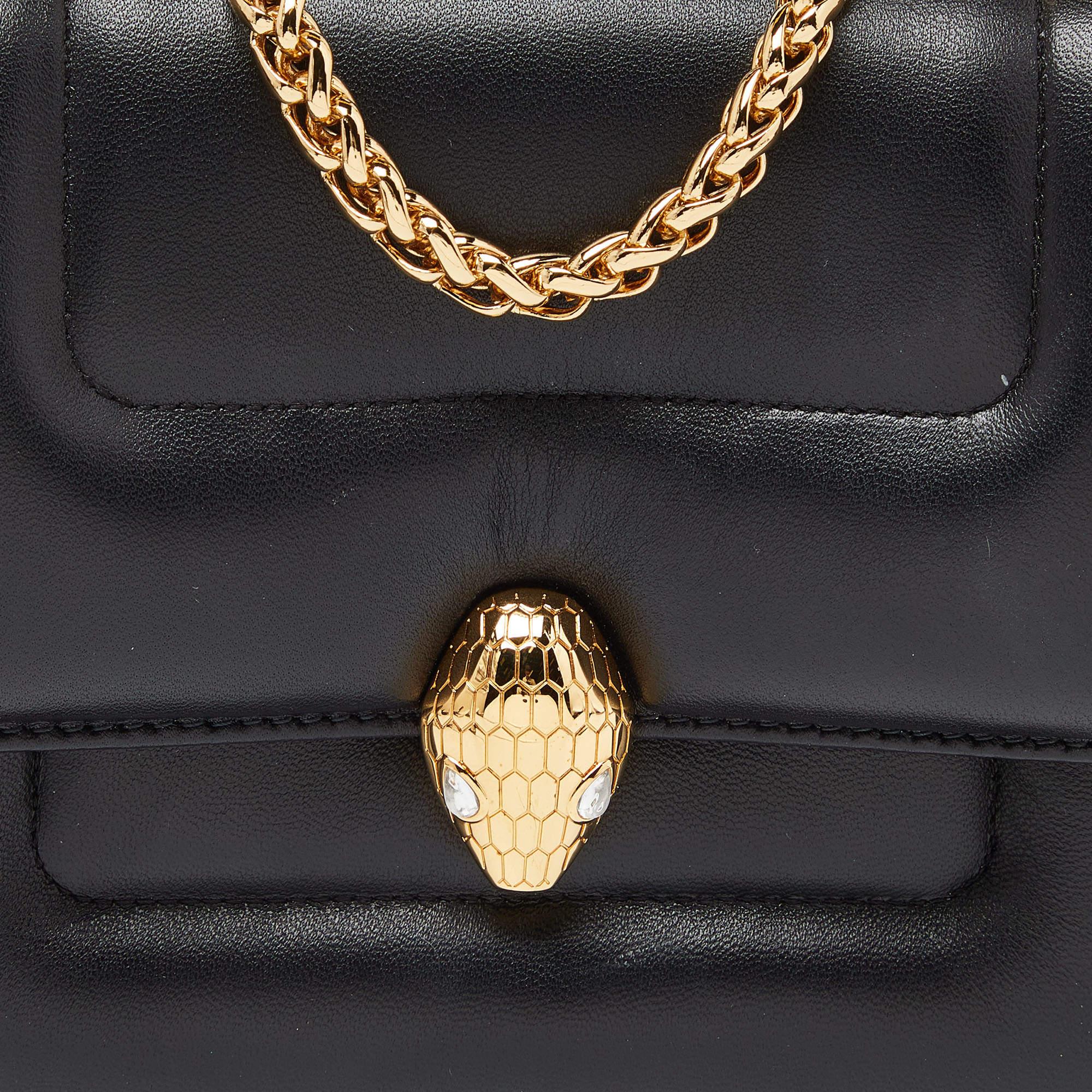 Bvlgari x Mary Katrantzou Black Leather Serpenti Metamorphosis Top Handle Bag 4