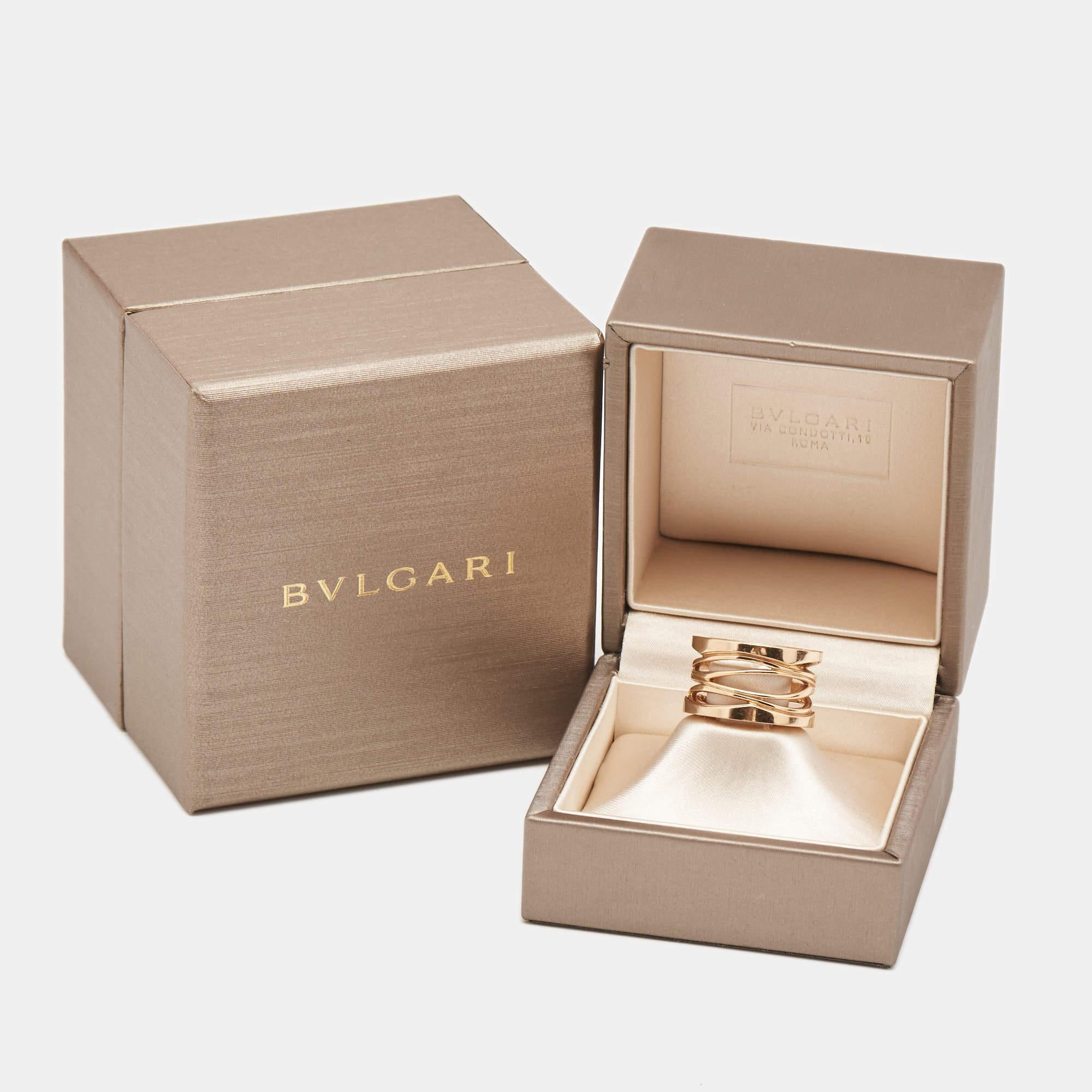 Women's Bvlgari x Zaha Hadid B.Zero1 18k Rose Gold Ring Size 49