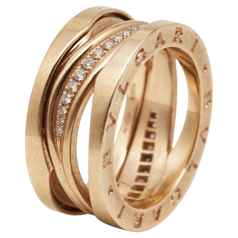 Bvlgari x Zaha Hadid B.Zero1 Diamond 18k Rose Gold Ring Size 54 For Sale at  1stDibs | loius zaha, bvlgari emperor ring, bvlgari zaha hadid
