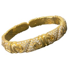 Bvlgari Bracelet vintage en or jaune 18 carats avec diamants 7,62 carats