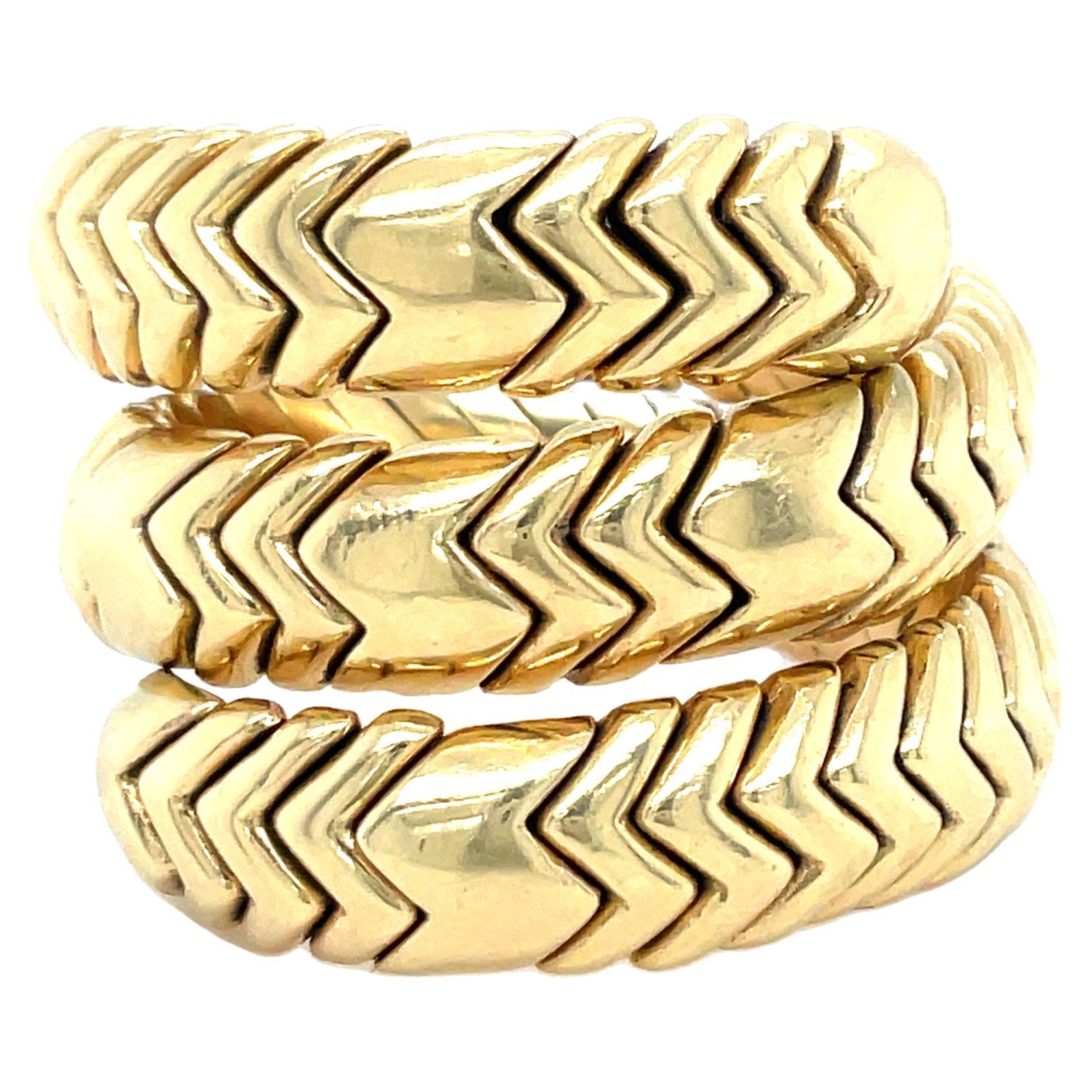 Anillo de oro amarillo BVLGARI de 3 filas "SPIGA