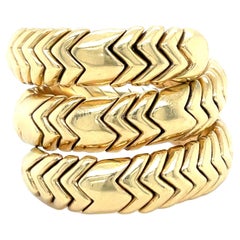 BVLGARI Gelbgold-Ringband 'SPIGA' mit 3 Reihen