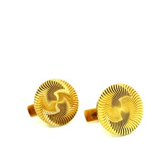Bvlgari Yellow Gold Circle Cufflinks