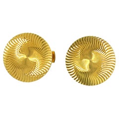 Bvlgari Yellow Gold Circle Cufflinks 