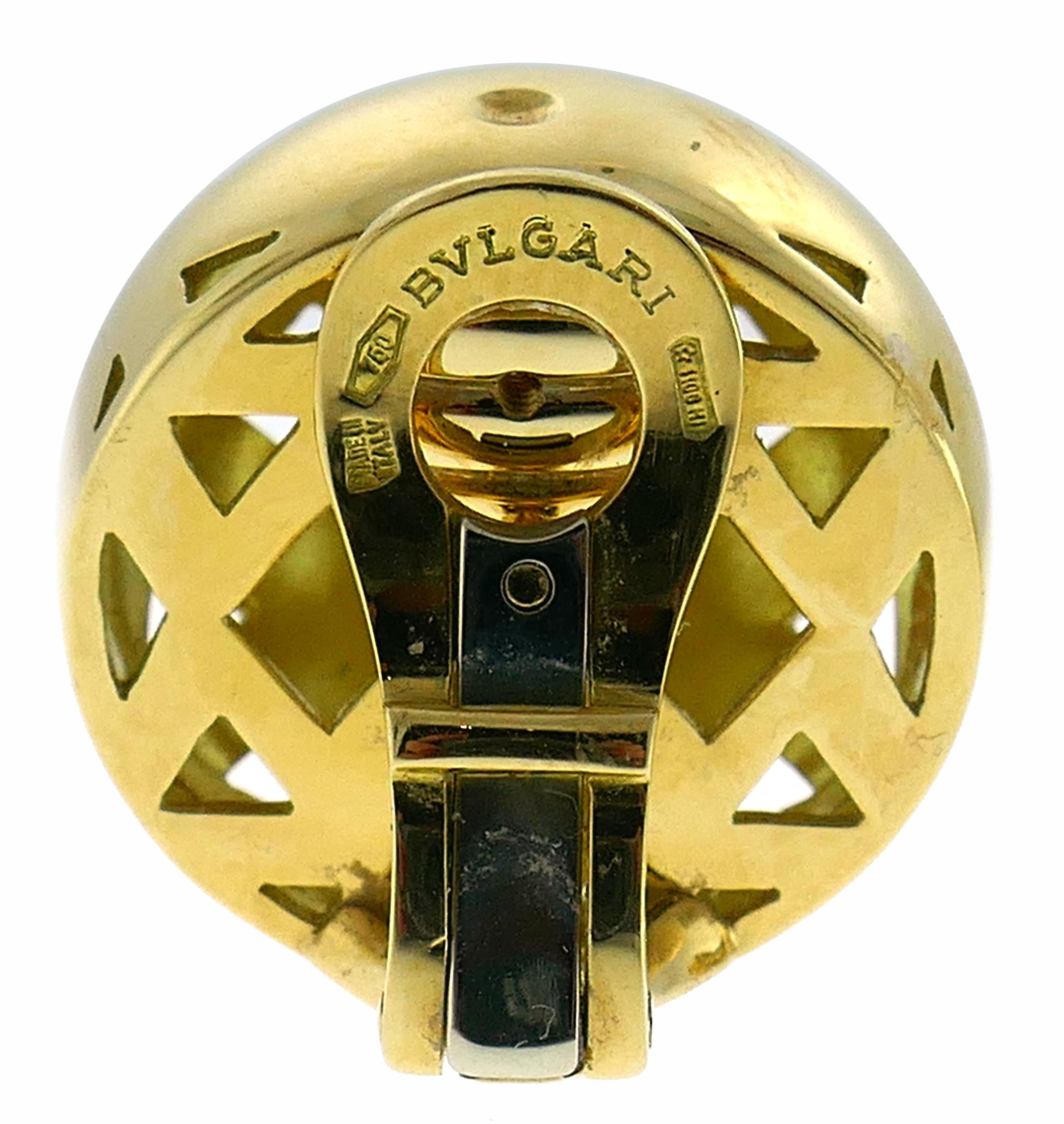 Bvlgari Yellow Gold Clip-On Ball Earrings, 1980s 1