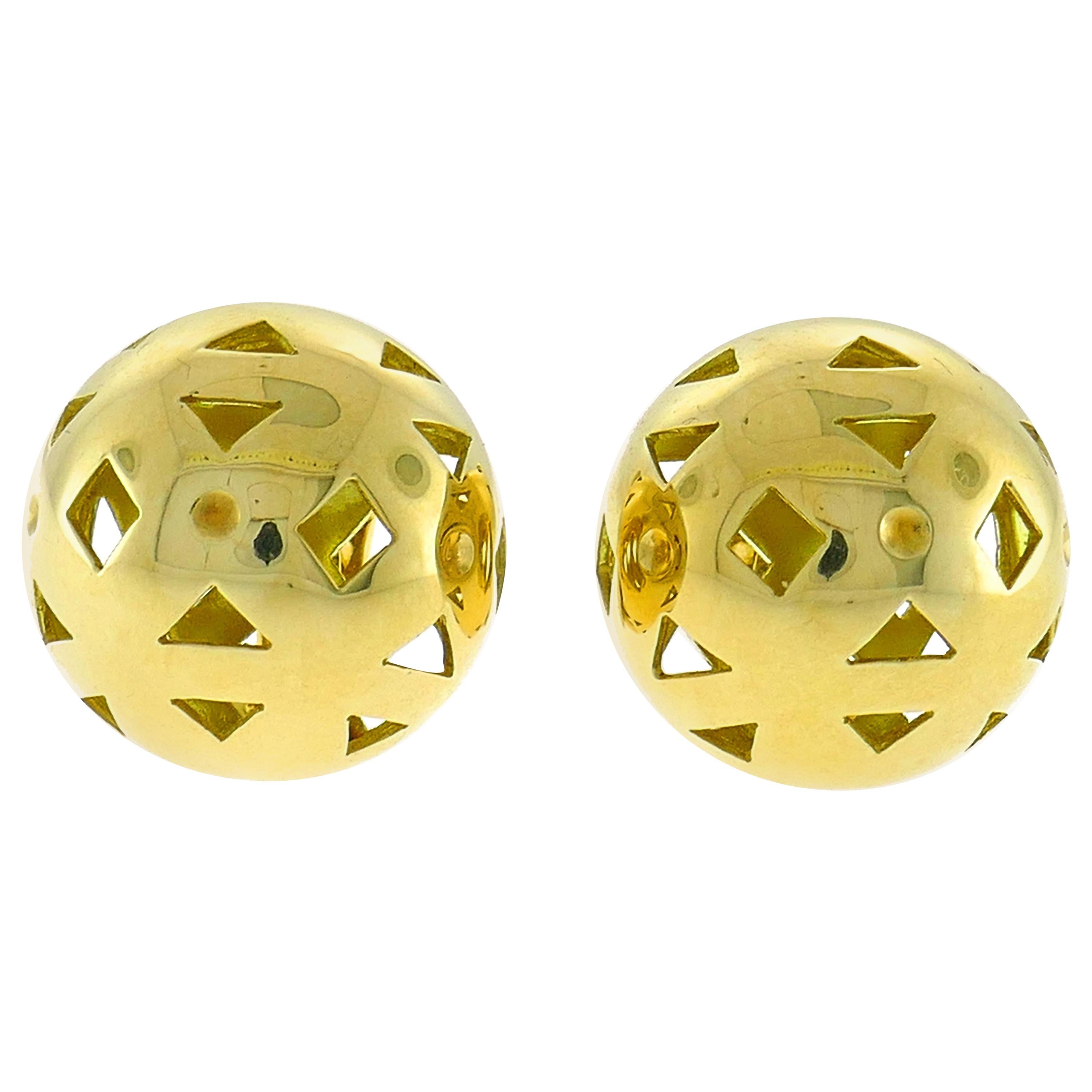 Bvlgari Yellow Gold Clip-On Ball Earrings, 1980s