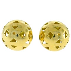 Bvlgari Yellow Gold Clip-On Ball Earrings, 1980s