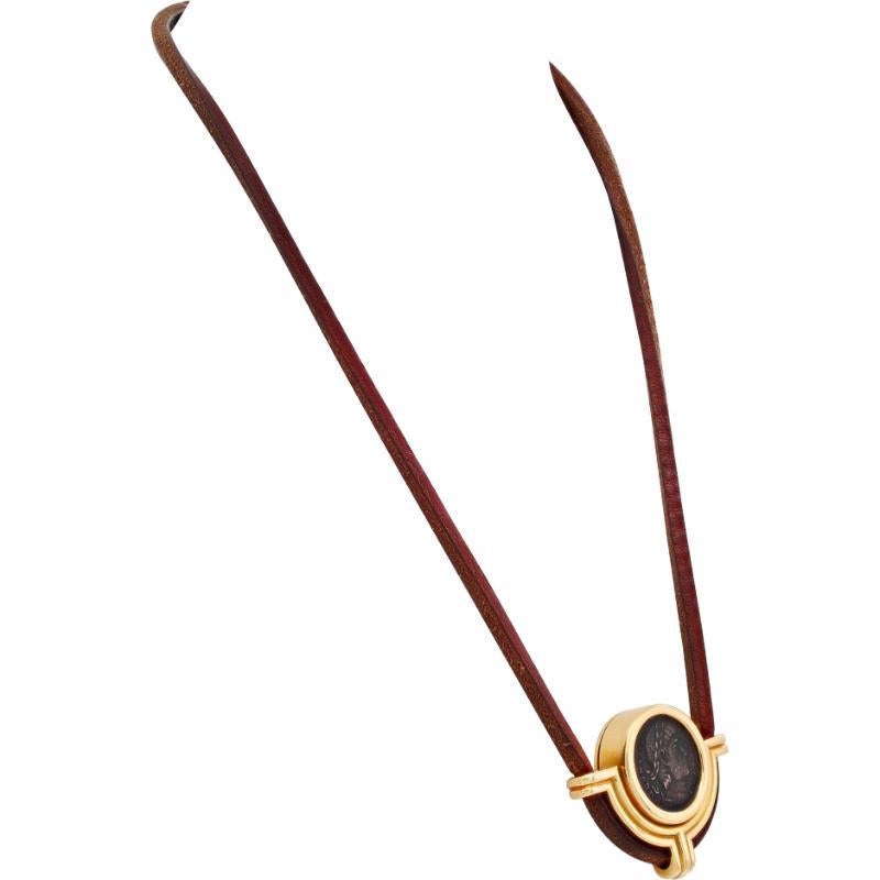 Women's Bvlgari Yellow Gold Costantino Magno Roman Coin Necklace