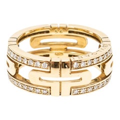 Bvlgari Yellow Gold Demi Pavé Diamonds Ring