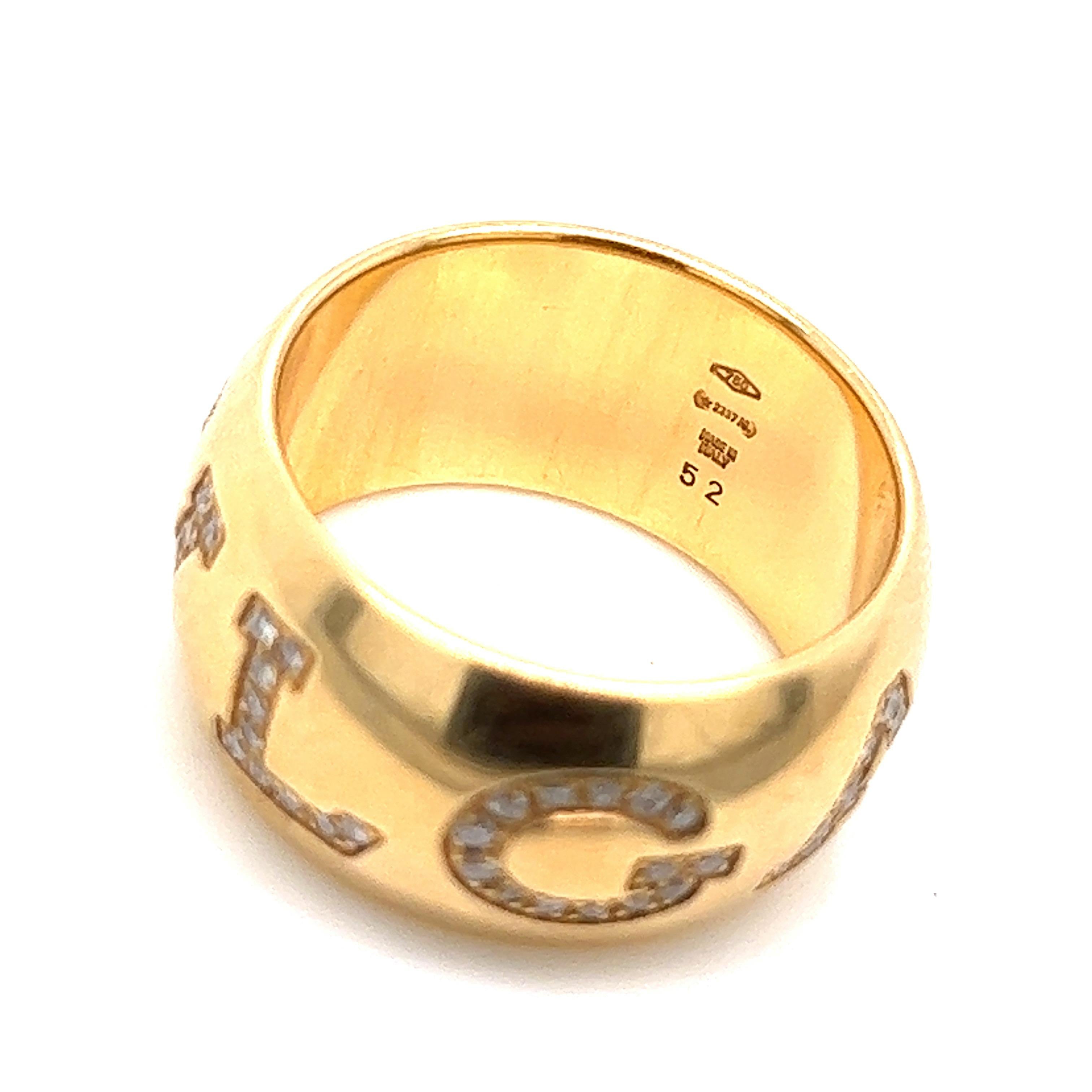 Bvlgari Yellow Gold Diamond Band Ring For Sale 1