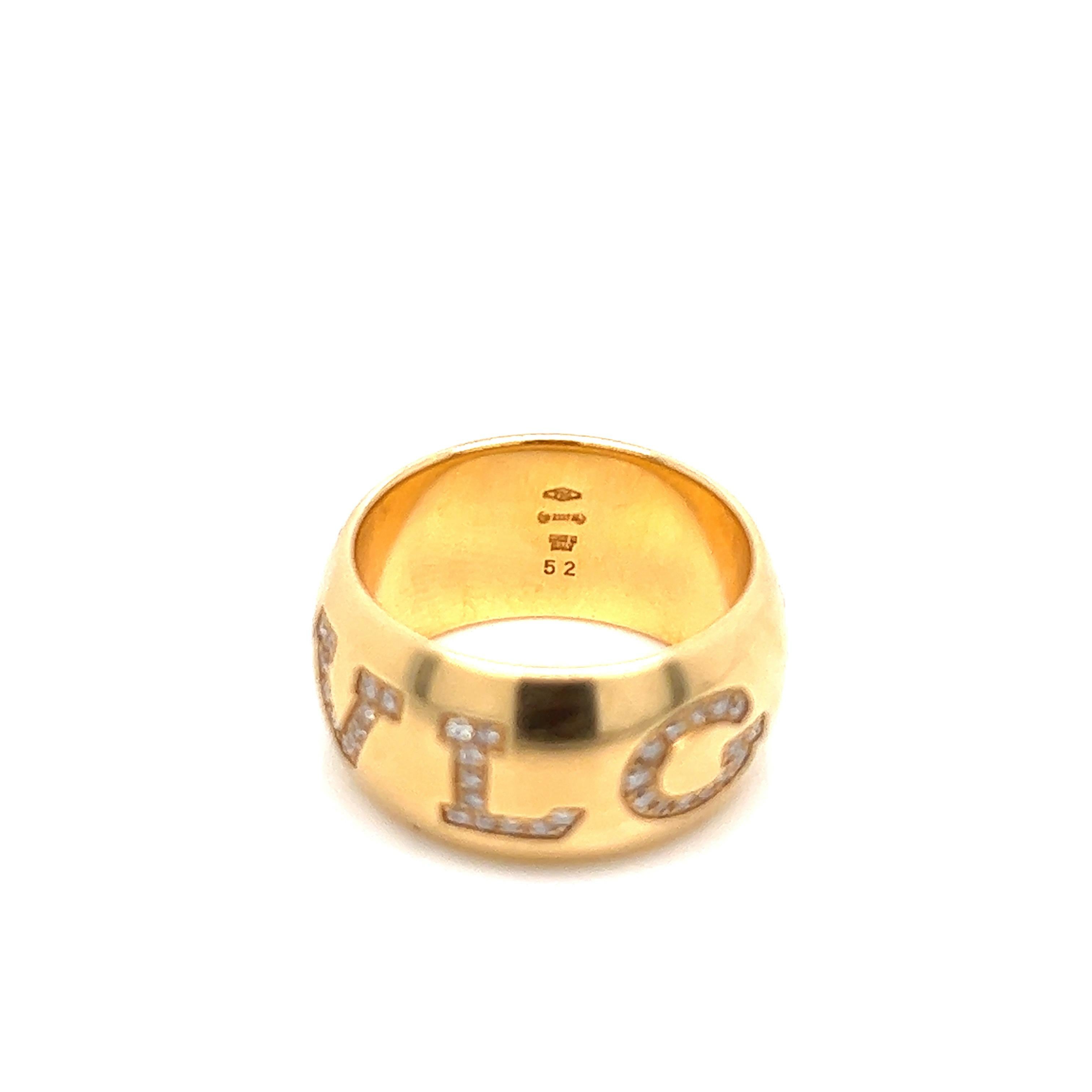 Bvlgari Yellow Gold Diamond Band Ring For Sale 2