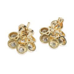 Bvlgari Yellow Gold Diamond Vintage Flower Cluster Earrings