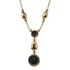 Bvlgari Yellow Gold Diamonds Pendant with Chain Necklace