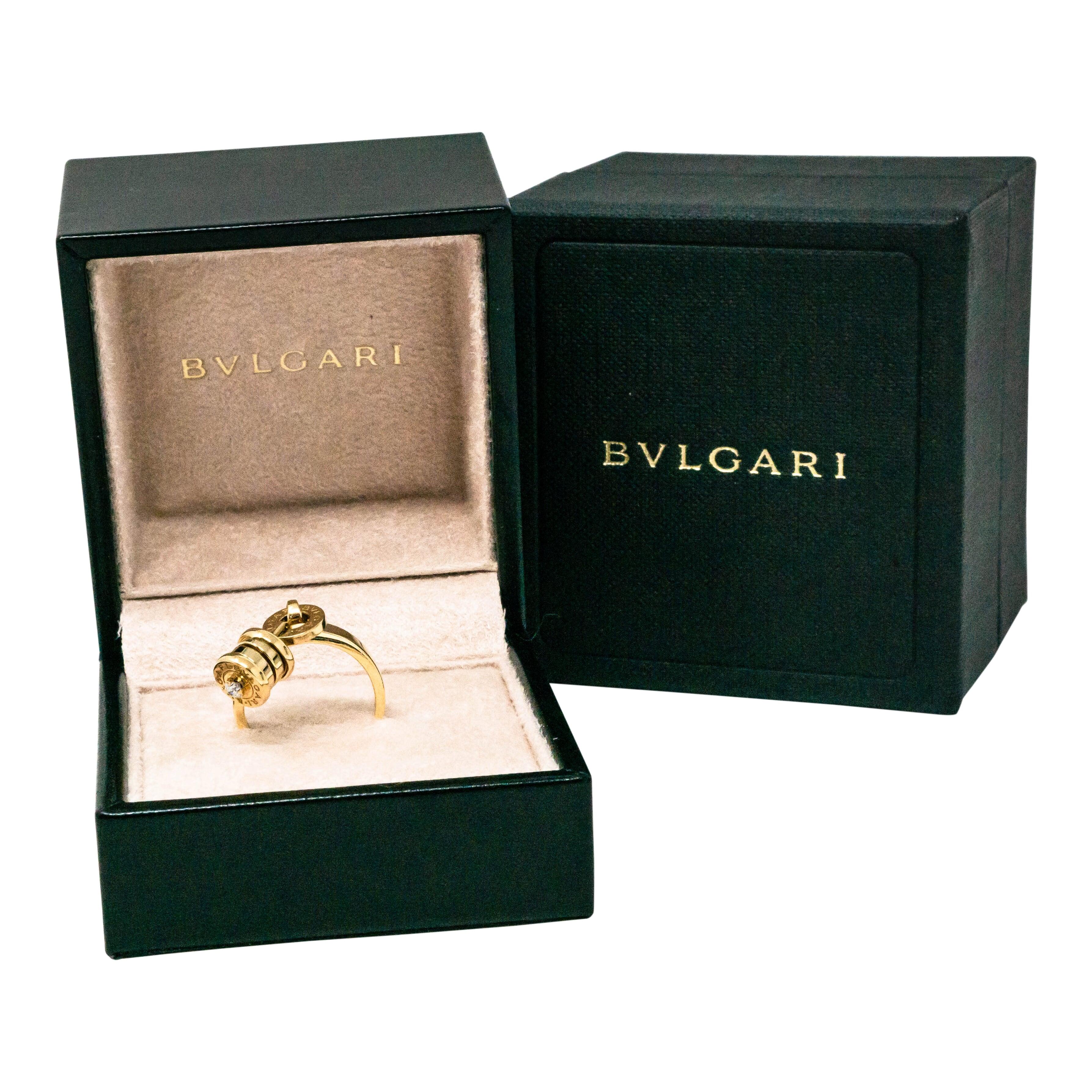 Bvlgari Yellow Gold Diamonds Ring In Excellent Condition For Sale In Miami, FL