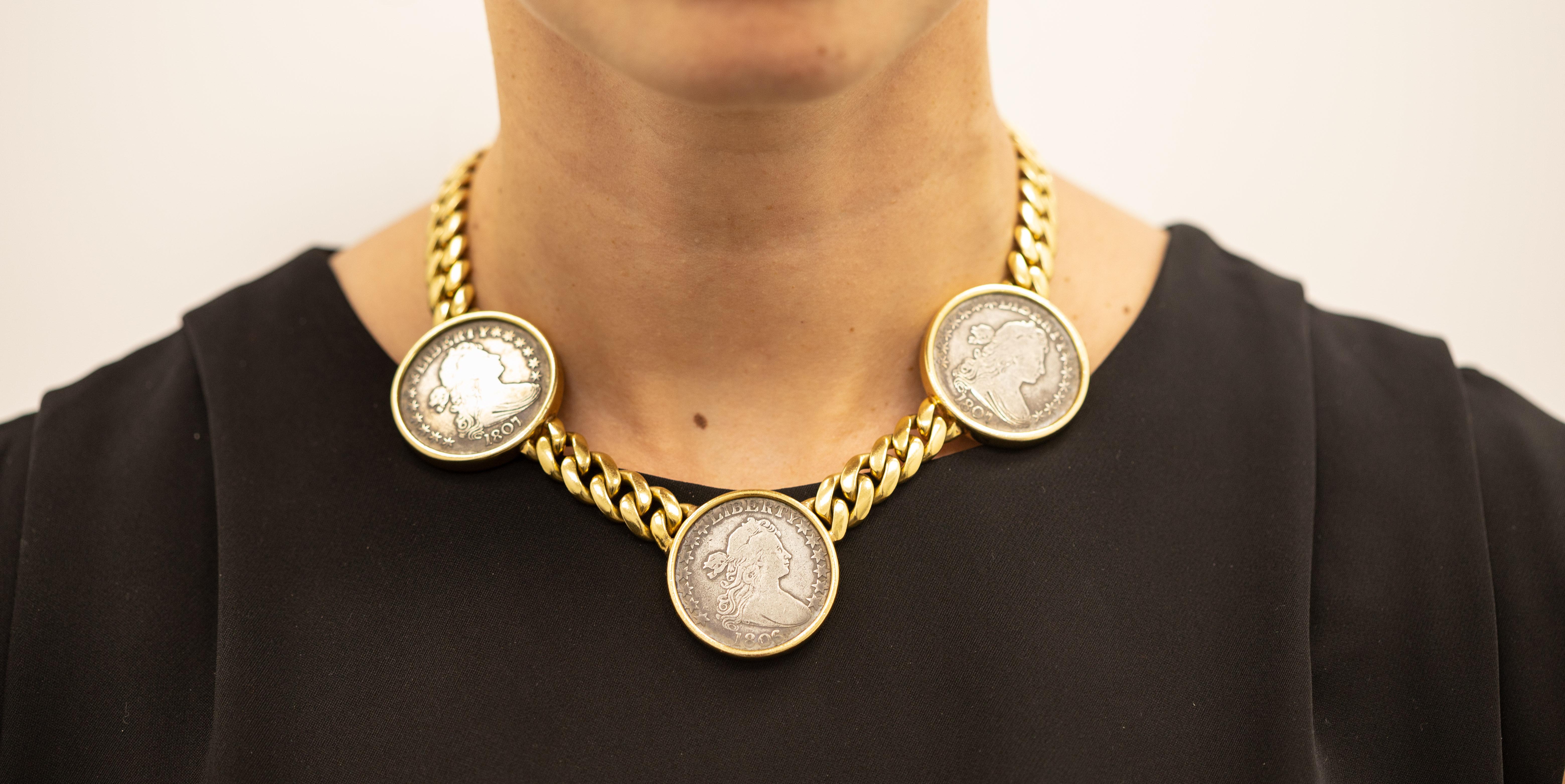 gold coins necklace