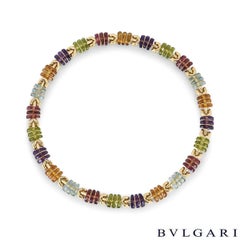 Bvlgari Yellow Gold Multi Gem Collar Necklace