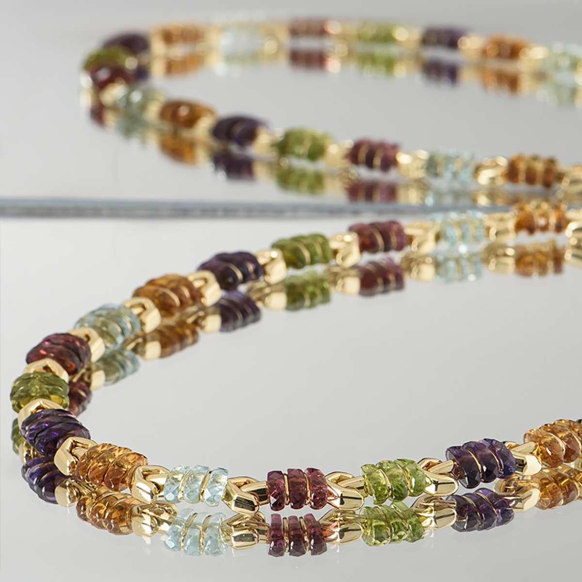 Bvlgari Yellow Gold Multi Gem Collar Necklace In Excellent Condition In Mayfair, London, London