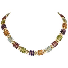 Bvlgari Yellow Gold Multi Gem Collar Necklace