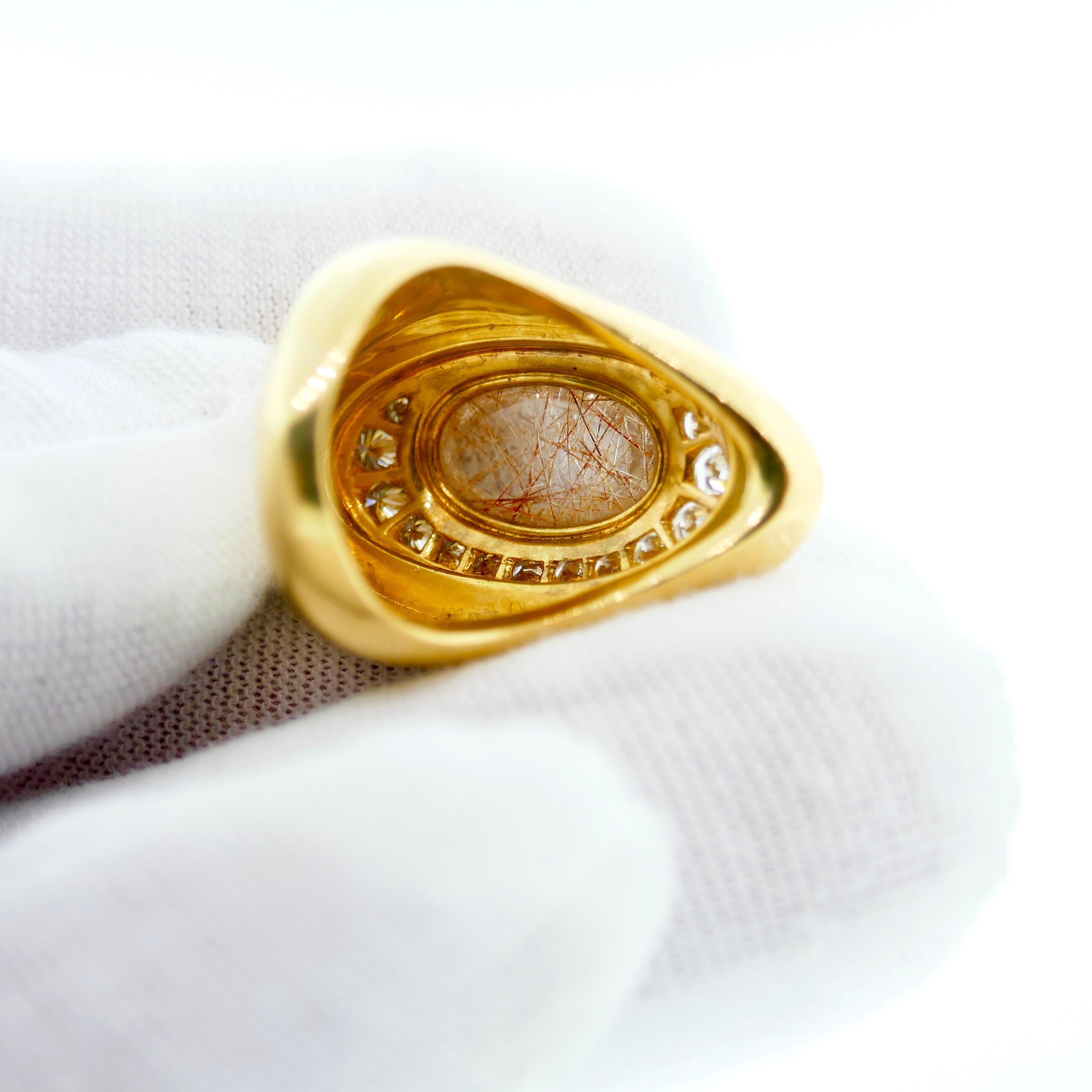 Bvlgari Yellow Gold, Quartz, and Diamond Ring 5
