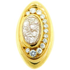 Bvlgari Yellow Gold, Quartz, and Diamond Ring