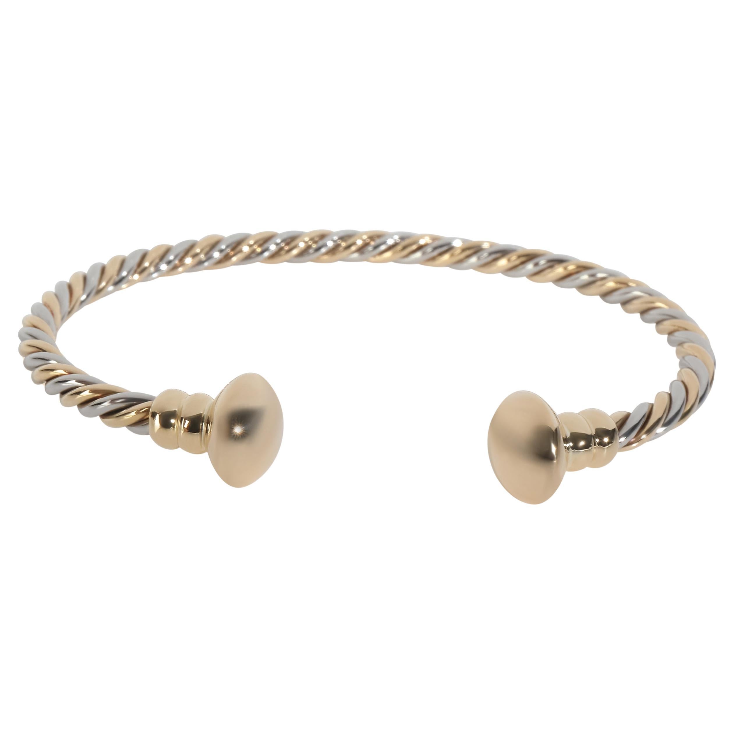 BVLGARI Or jaune et acier  Bracelet Vintage Torque