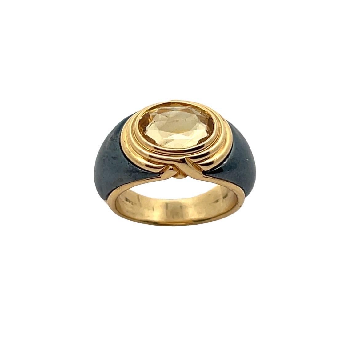 Bvlgari Yellow Sapphire Men's Ring 7