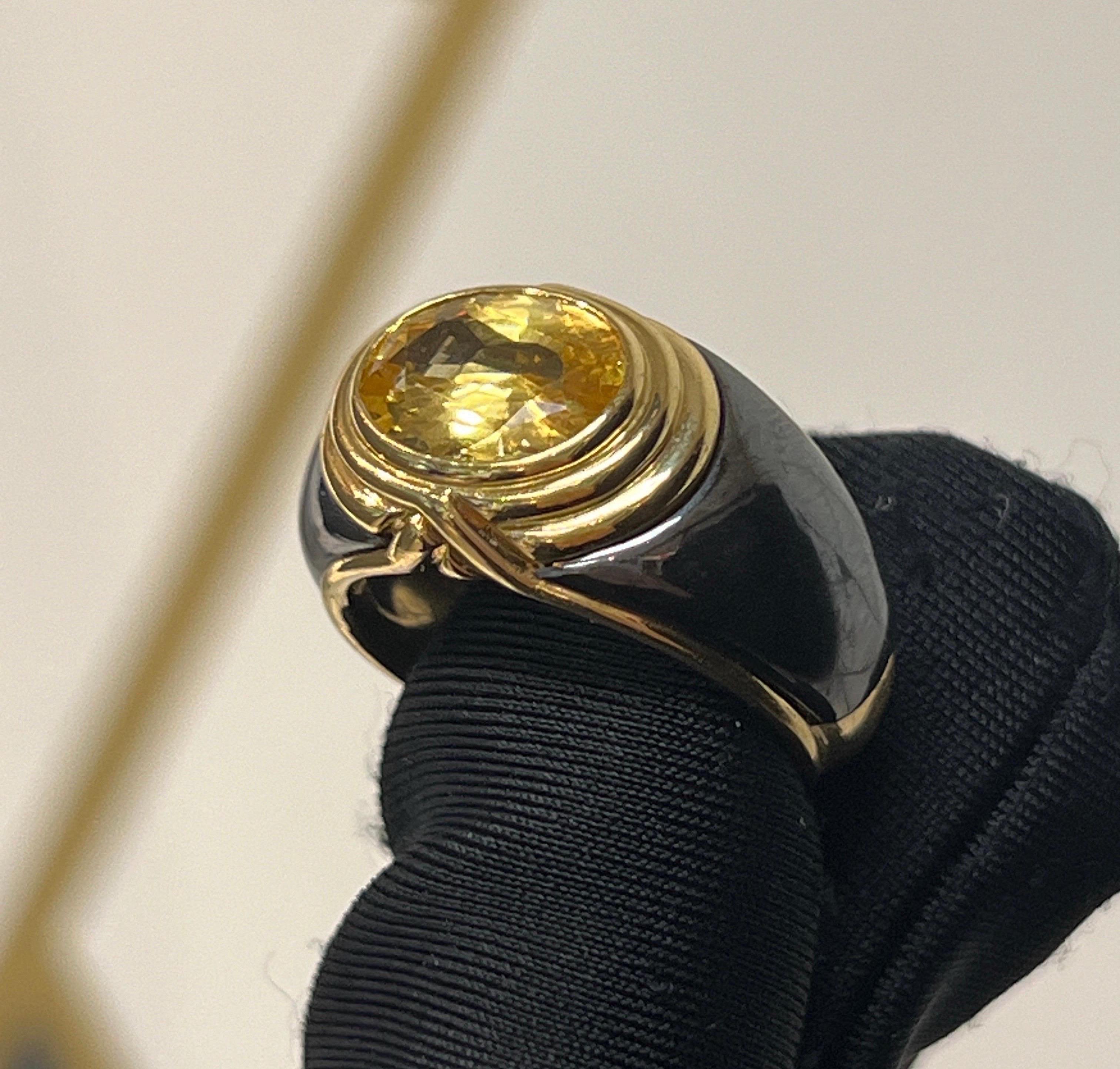 Mixed Cut Bvlgari Yellow Sapphire Men's Ring