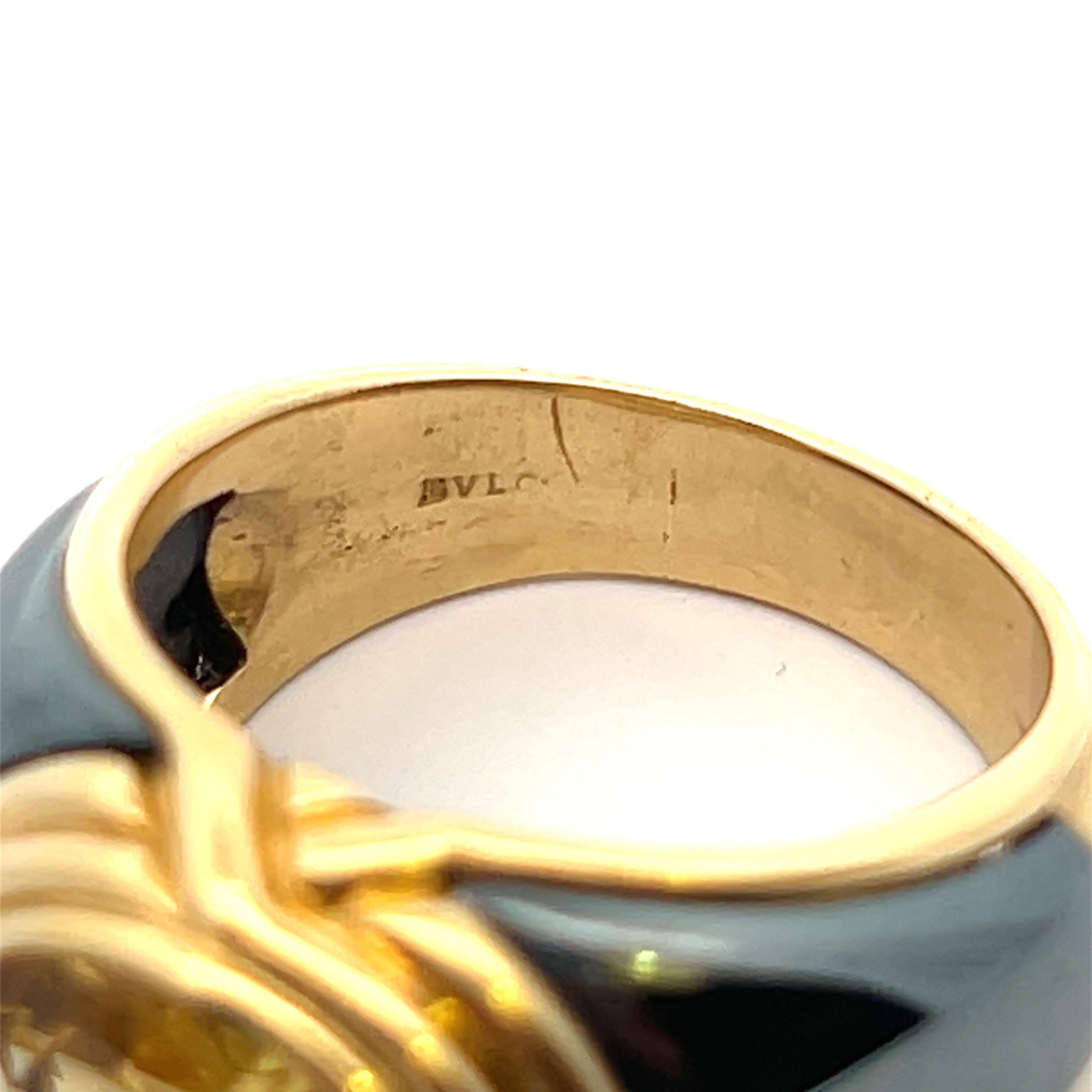 Women's or Men's Bvlgari Yellow Sapphire Men's Ring