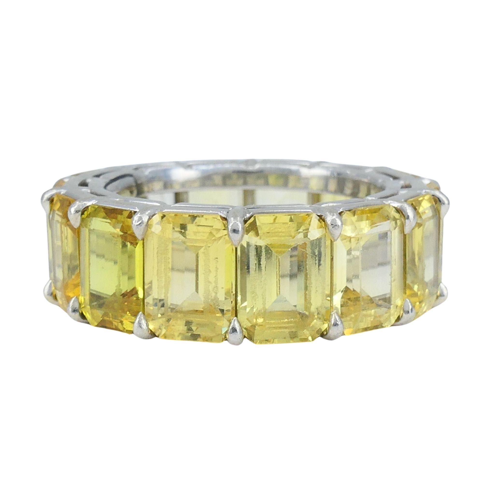 Bvlgari Gelber Saphir Platin Eternity Band Ring im Angebot 5