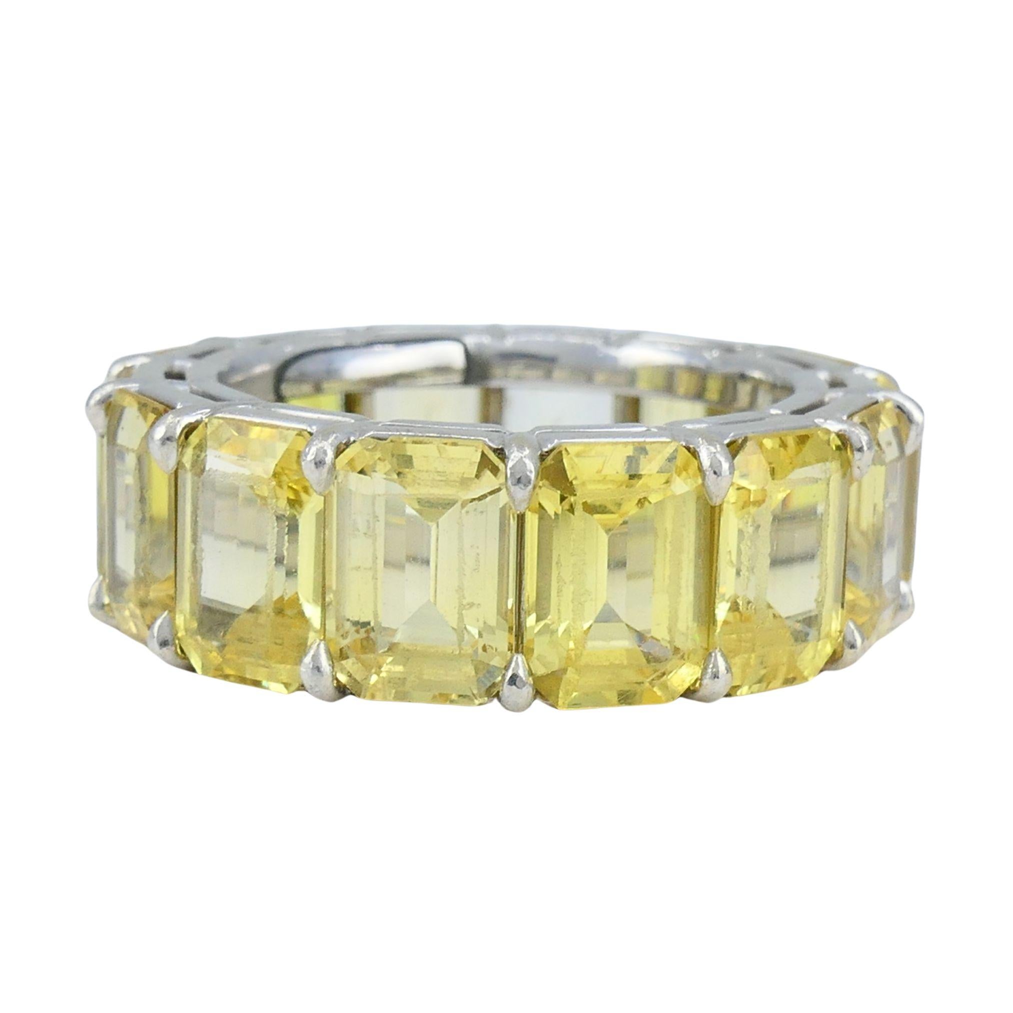 Bvlgari Gelber Saphir Platin Eternity Band Ring im Angebot 6
