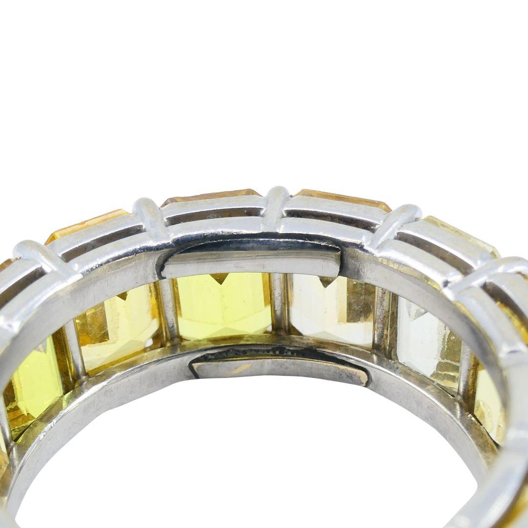 Bvlgari Gelber Saphir Platin Eternity Band Ring im Angebot 8