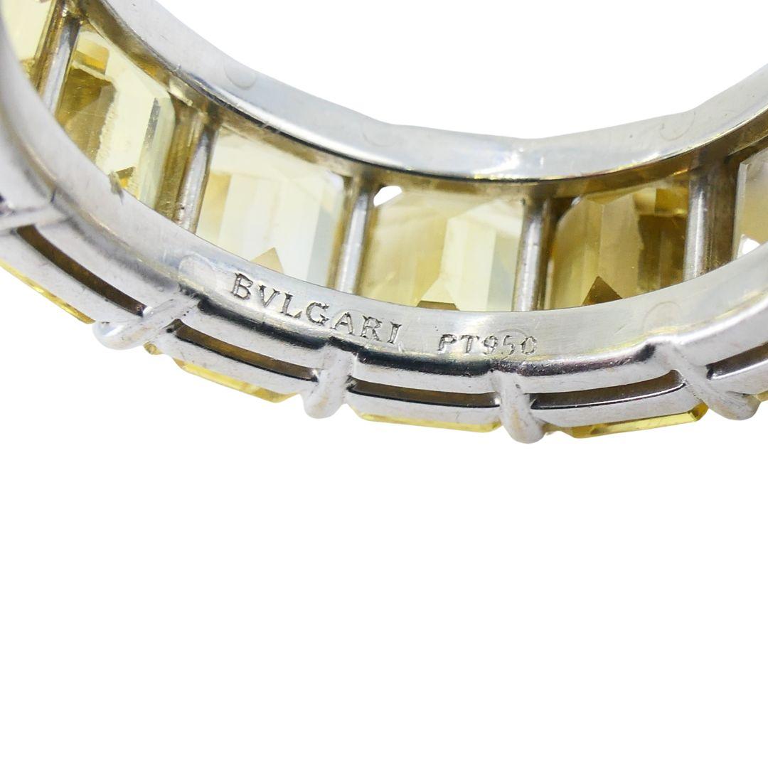 Bvlgari Gelber Saphir Platin Eternity Band Ring im Angebot 10
