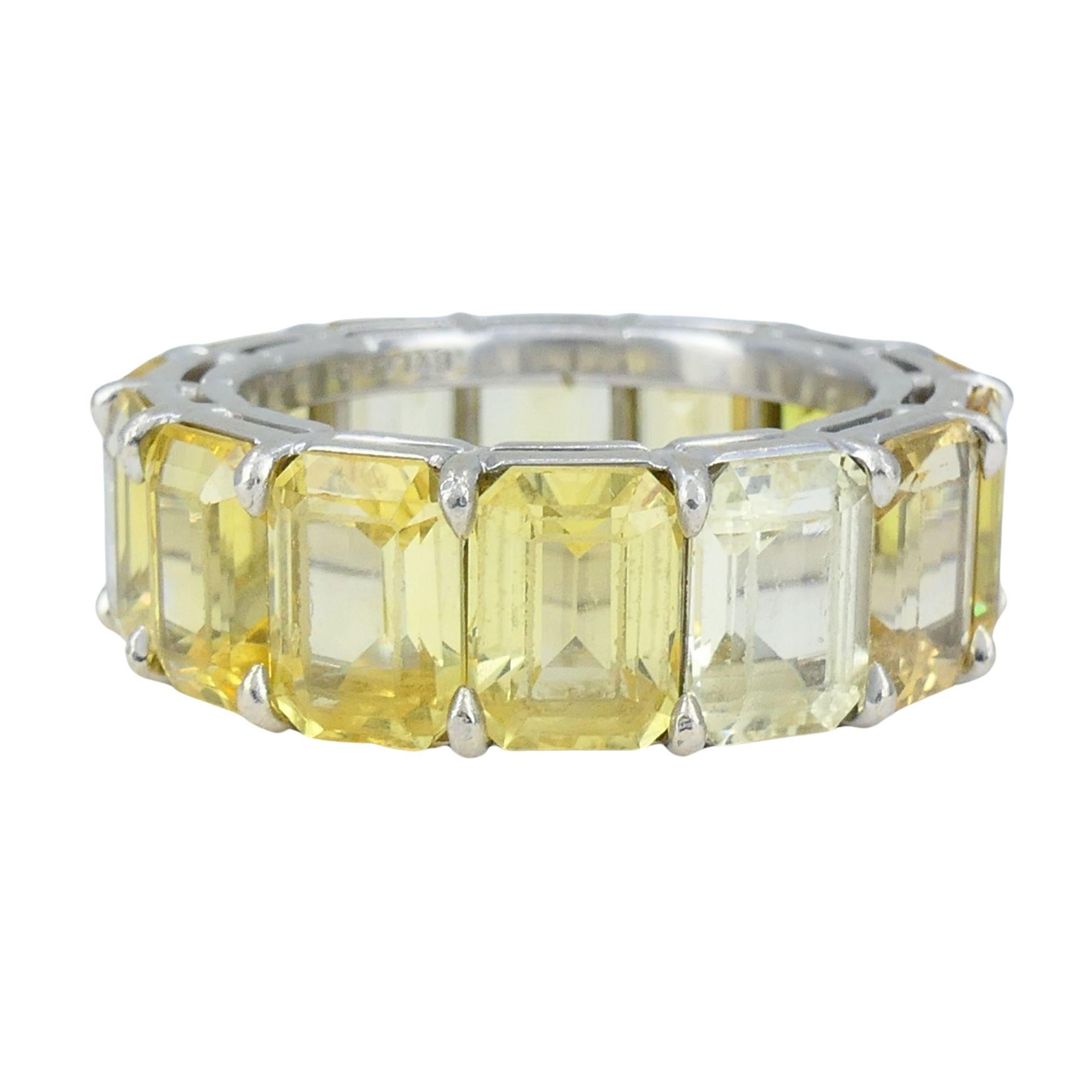Bvlgari Gelber Saphir Platin Eternity Band Ring im Angebot 2