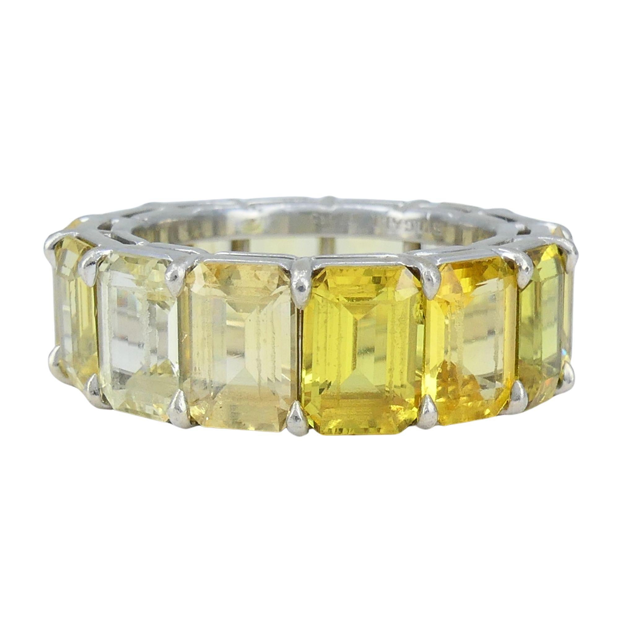 Bvlgari Gelber Saphir Platin Eternity Band Ring im Angebot 3