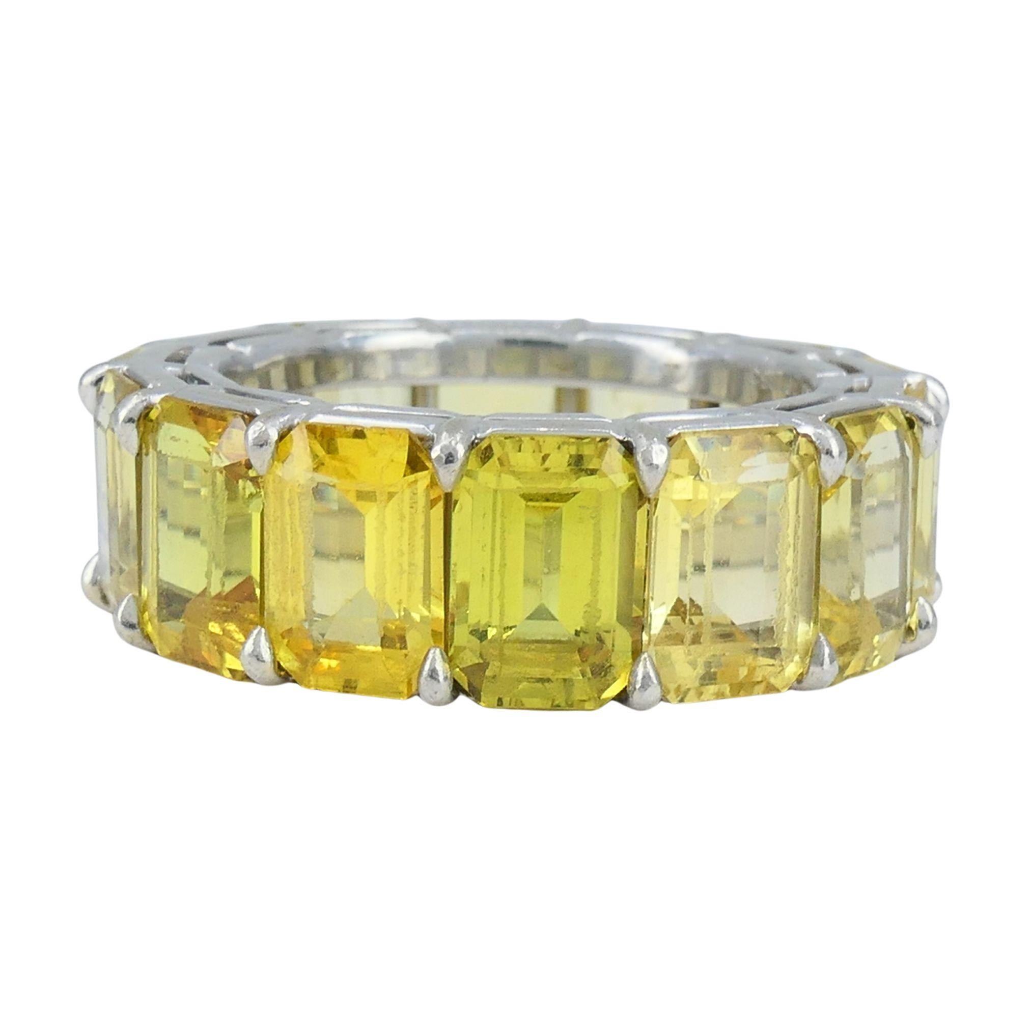 Bvlgari Gelber Saphir Platin Eternity Band Ring im Angebot 4