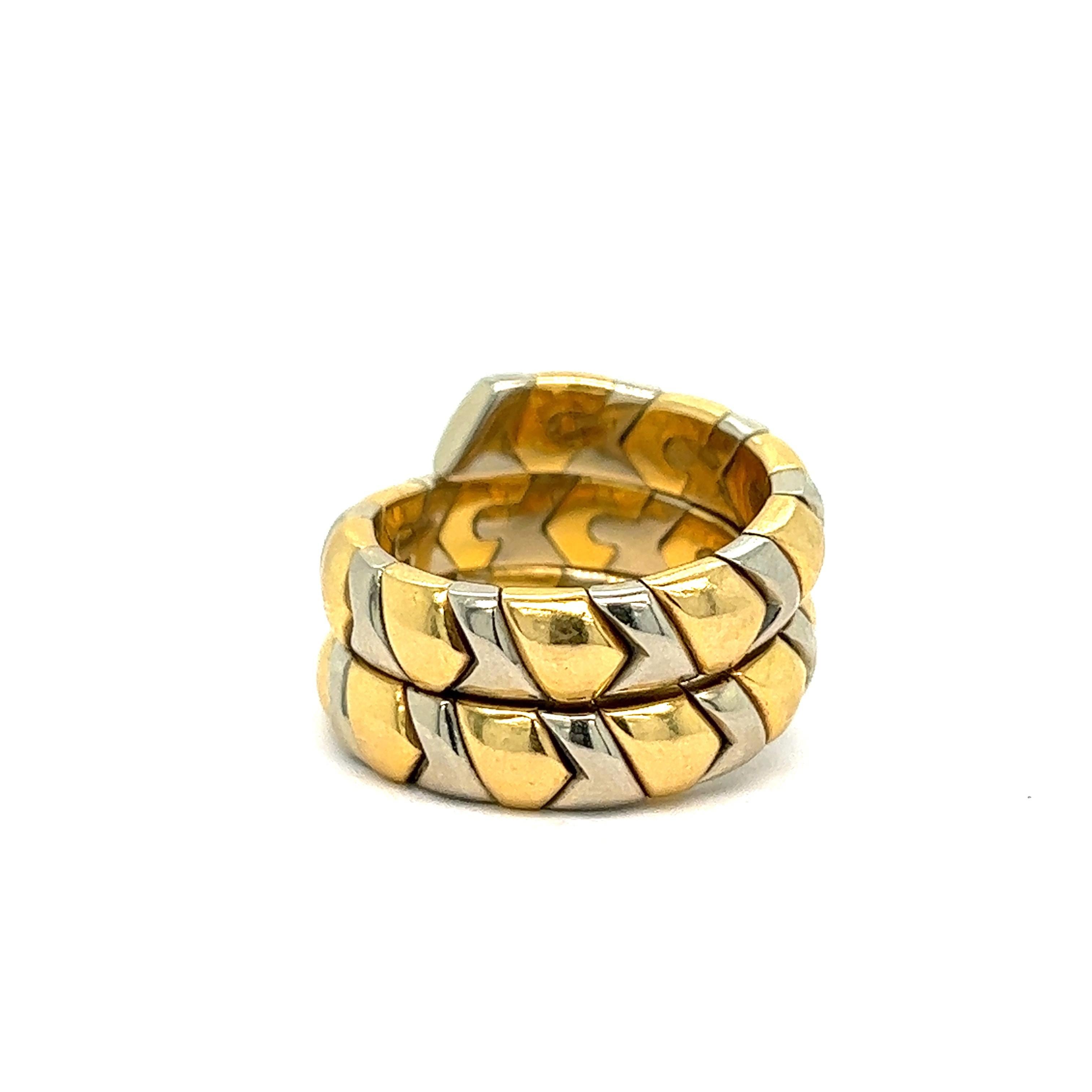 Women's Bvlgari Yellow and White Gold Wrap Ring For Sale