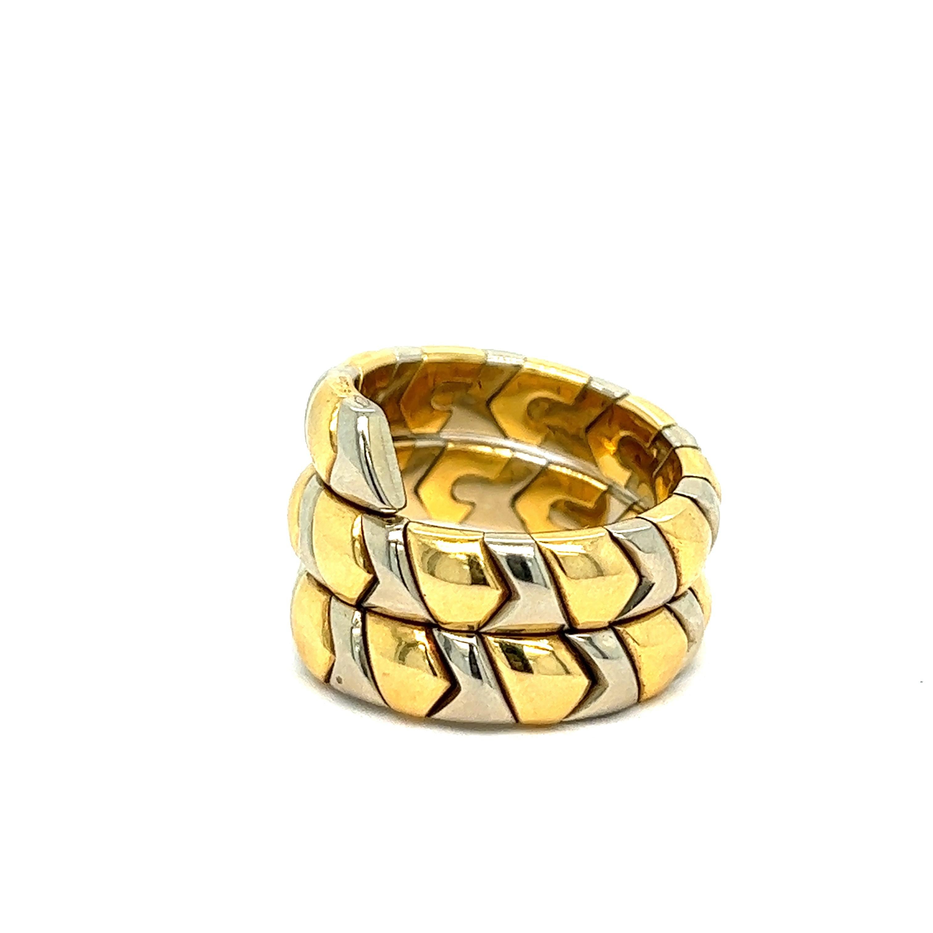 Bvlgari Yellow and White Gold Wrap Ring For Sale 1